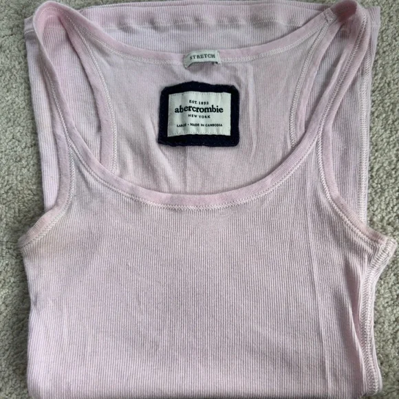 Abercrombie & Fitch Kids Light Pink Stretch Tank Top Size Large - Picture 6 of 6